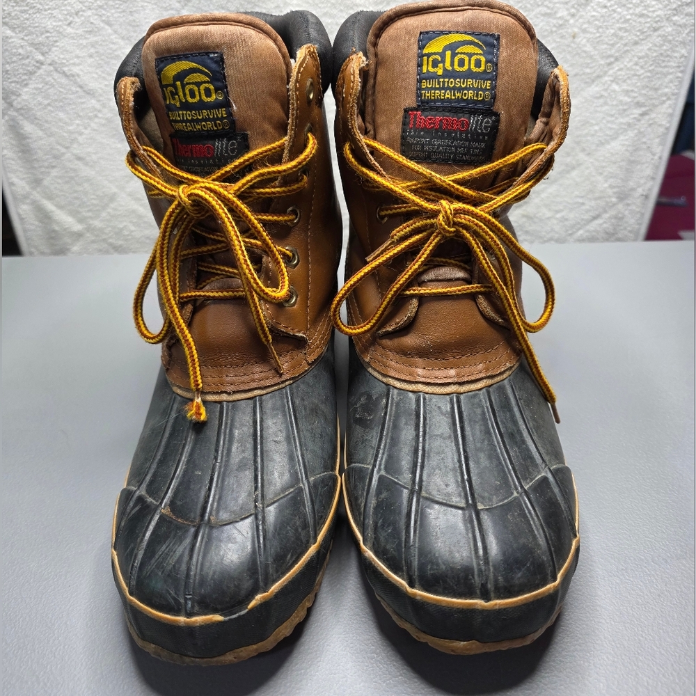Mend Igloo Thermolight Brown and Black Winter Boots, Rain Proof Size 9